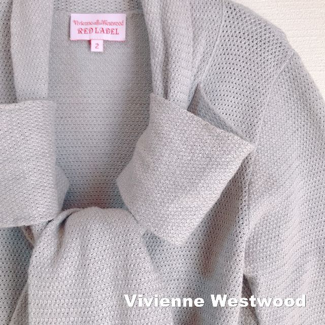 Vivienne Westwood(ヴィヴィアンウエストウッド)の【Vivienne westwood】シルク混 リボン 刺繍ORB カーディガン レディースのトップス(カーディガン)の商品写真