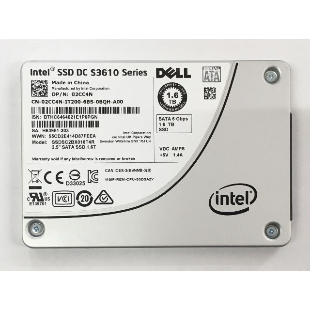 RY-210-Intel SATA 2.5インチ 1.6TB SSD 1点