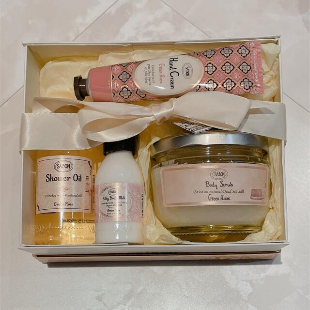 SABON   サボン グリーンローズ ギフト セット ボディスクラブ オイル