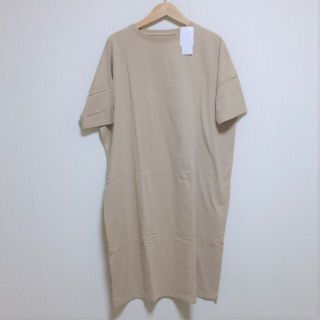 新品　Mitis　ベージュ　ワンピース　Tシャツワンピ　12-186(ロングワンピース/マキシワンピース)