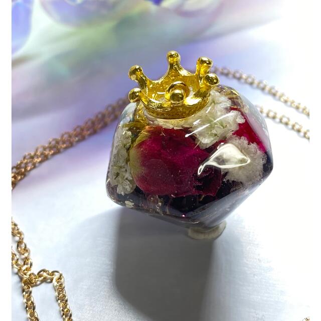 オルゴナイト　レジンネックレス　【薔薇ダイヤ】 ハンドメイドのアクセサリー(ネックレス)の商品写真