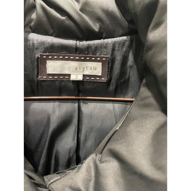 anyFAM(エニィファム)のanyFAM サイズ3 黒　ダウン レディースのジャケット/アウター(ダウンコート)の商品写真