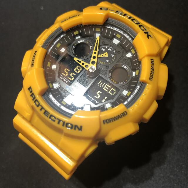 CASIO G-SHOCK  GA-100A イェロー　遊環新品　稼働品