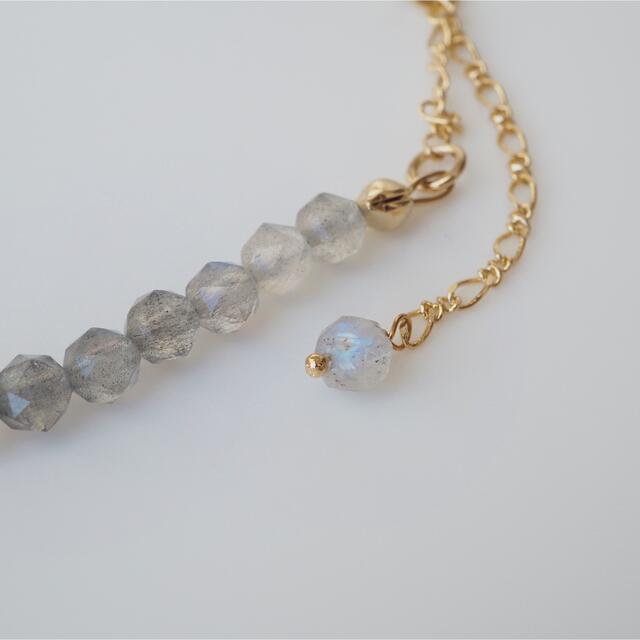 宝石質ラブラドライトのシンプルブレスレットの通販 by MONA -handmade gemstone jewelry-｜ラクマ