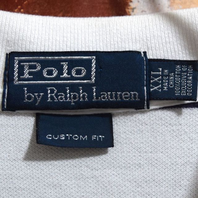 POLO RALPH LAUREN(ポロラルフローレン)の《ポロラルフローレン》XXL　グリーン系ボーダー　刺繍ロゴ　半袖ポロシャツ メンズのトップス(ポロシャツ)の商品写真