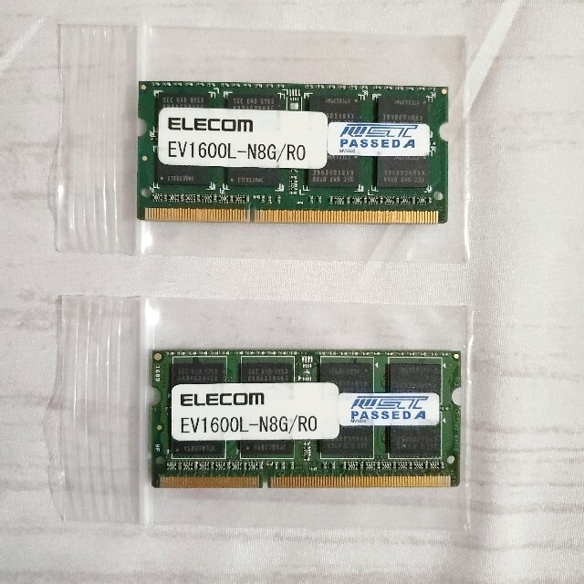 ELECOM低電圧対応ノートPC用メモリー　8GB×2枚 16GB