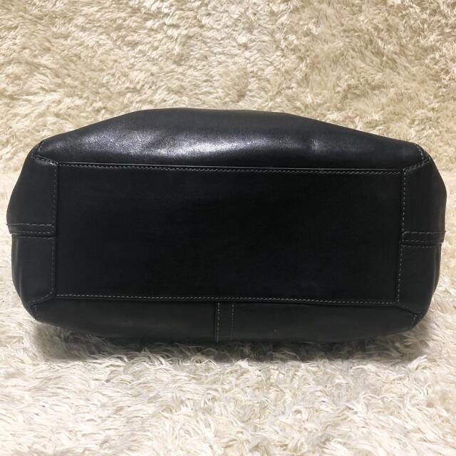 美品✨COACH レザー トートバッグ  F12415 ブラック ロゴ型押し 4