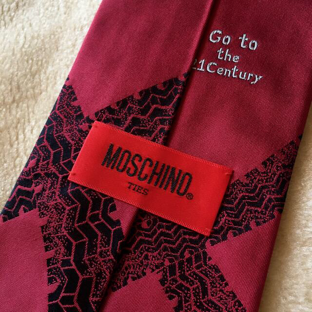 MOSCHINO(モスキーノ)のMOSCHINO モスキーノ ネクタイ タイヤ柄刺繍 シルク メンズのファッション小物(ネクタイ)の商品写真