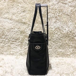 ✨極美品✨COACH コーチ ターンロック レザー トートバッグ ネイビー