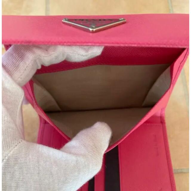 最強開運日セール PRADA プラダ サフィアーノレザー 折り財布 ピンク春財布