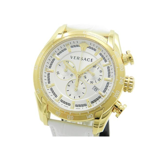 未使用 正規品 ヴェルサーチ 腕時計 メンズ クロノグラフ ホワイト ゴールド | フリマアプリ ラクマ