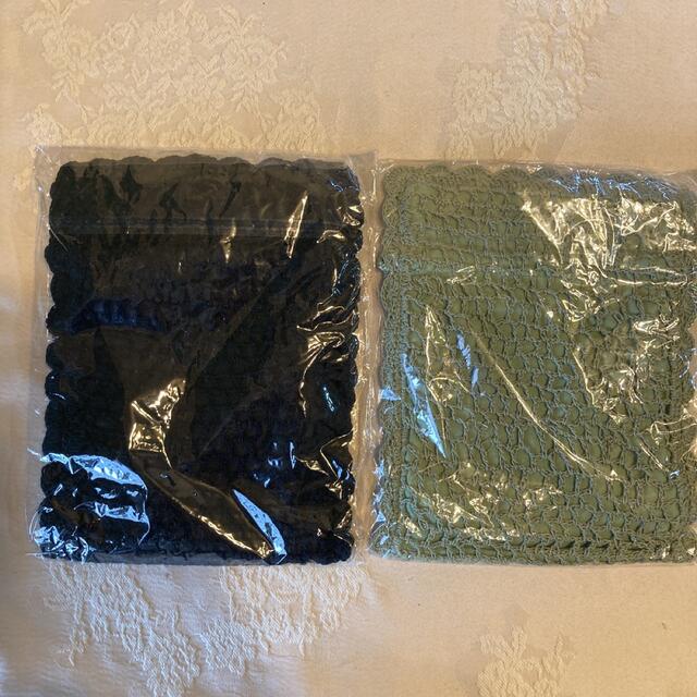 sumproa HANDMADE グリーン　ブラック　巾着ポーチ　2点 レディースのファッション小物(ポーチ)の商品写真