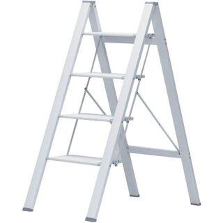 脚立 4段 アルミ 踏み台 はしご 梯子 ステップ台  (4段, ホワイト)(工具)