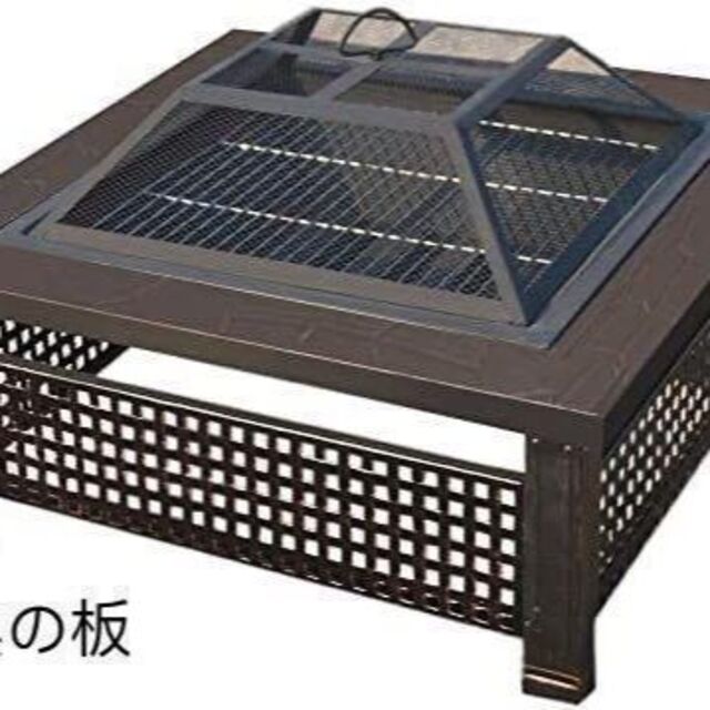 バーベキュー 焚火台 多人用 BBQ 庭 焚火台 家族用 (黒の板)