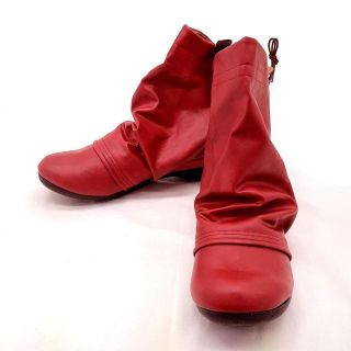 リゲッタ(Re:getA)の【新品】リゲッタ Re:getA ショートブーツ レッド ローヒール 23.0(ブーツ)