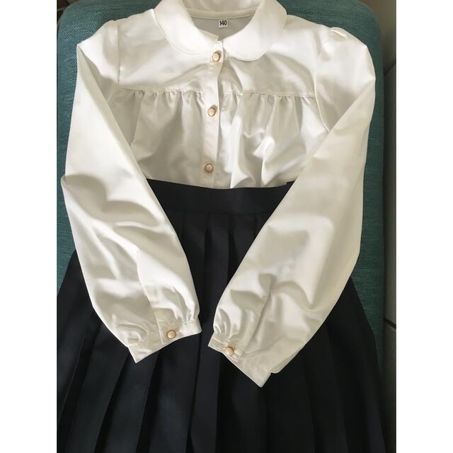 ジュニア ブラウス・プリーツスカートセット キッズ/ベビー/マタニティのキッズ服女の子用(90cm~)(ブラウス)の商品写真