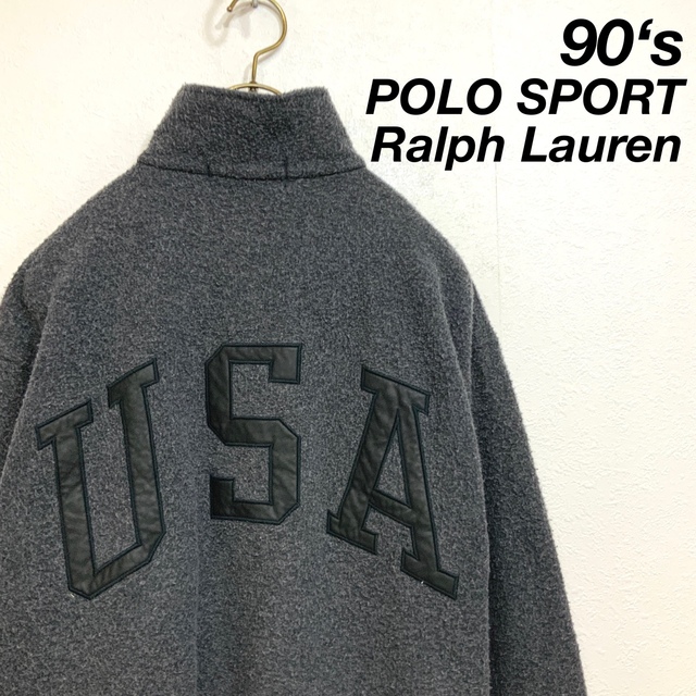 メンズ90‘s POLO SPORT ポロスポ ハーフジップ  フリースジャケット