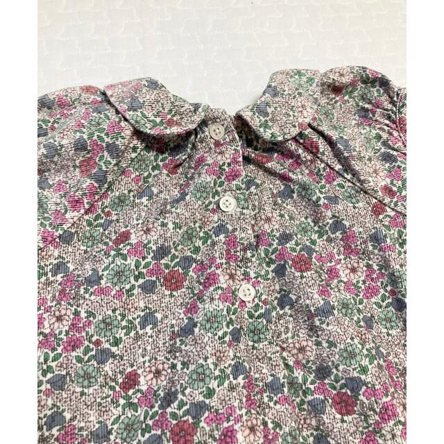 babyGAP(ベビーギャップ)のbabygap 花柄コーデュロイワンピース　80cm キッズ/ベビー/マタニティのベビー服(~85cm)(ワンピース)の商品写真