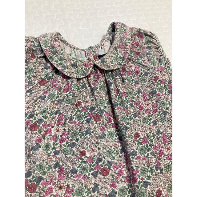 babyGAP(ベビーギャップ)のbabygap 花柄コーデュロイワンピース　80cm キッズ/ベビー/マタニティのベビー服(~85cm)(ワンピース)の商品写真