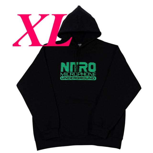 【高品質】 nitrow(nitraid) XL BLACK ALGO HOODIE SWEAT LOGO NITRO - パーカー