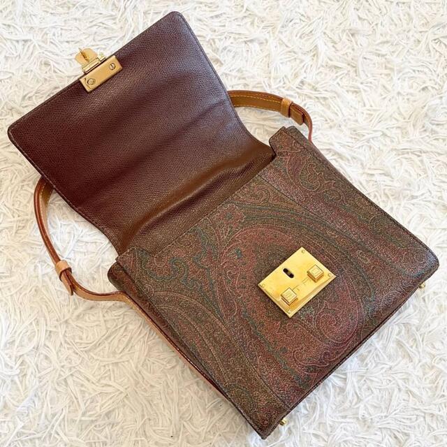 新品未使用⭐️エトロ ゴールド金具 ペイズリー柄 ブランドロゴ ハンドバッグ 新品未使用⭐️エトロ ゴールド金具 ペイズリー柄 ブランドロゴ ハンドバッグ