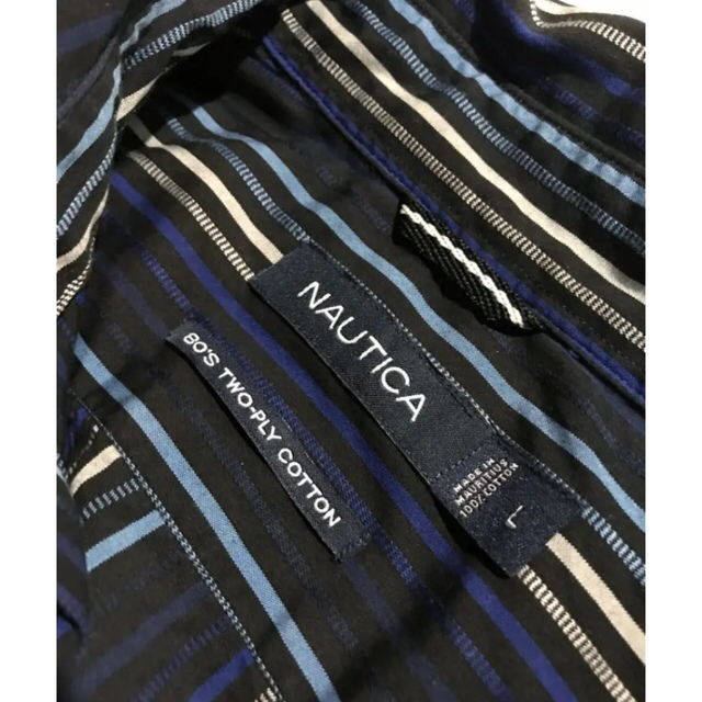 NAUTICA(ノーティカ)のNAUTICA ノーティカ　美品　USサイズＬ　ストライプ長袖シャツ メンズのトップス(シャツ)の商品写真