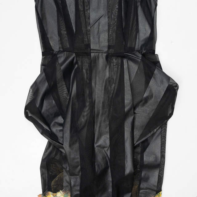 TOGA トーガ ストライプノースリーブメッシュドレス ワンピース レディース約105cm身幅