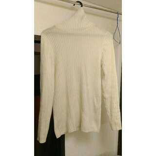 ムジルシリョウヒン(MUJI (無印良品))のタートルネックセーター 白 無印良品 XL(ニット/セーター)