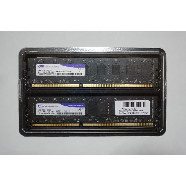 Team デスクトップ用メモリ 8GB 2枚 DDR3 PC3-12800