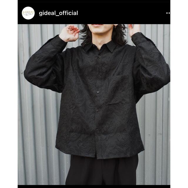 GIDEAL paisley jaguard shirt【black】