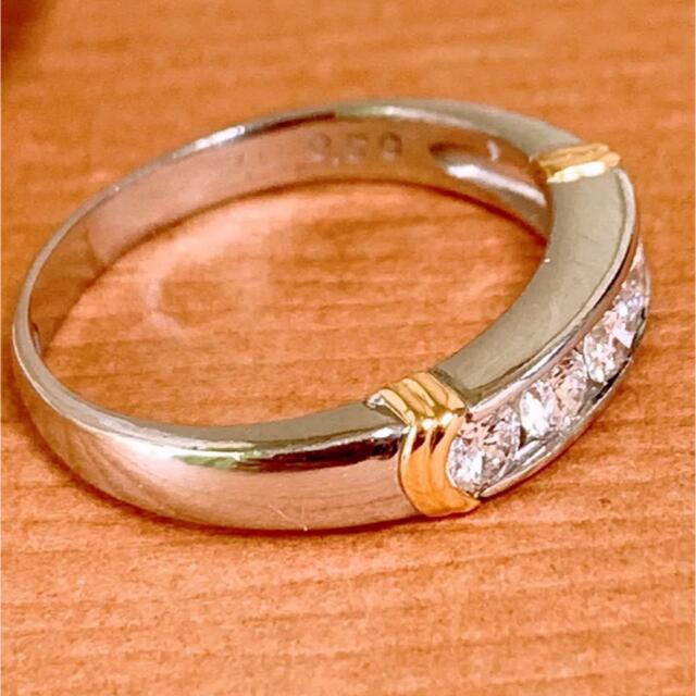 美品❣️VSクラス❣️ギラギラD0.50ct コンビカラー プラチナダイヤリング-