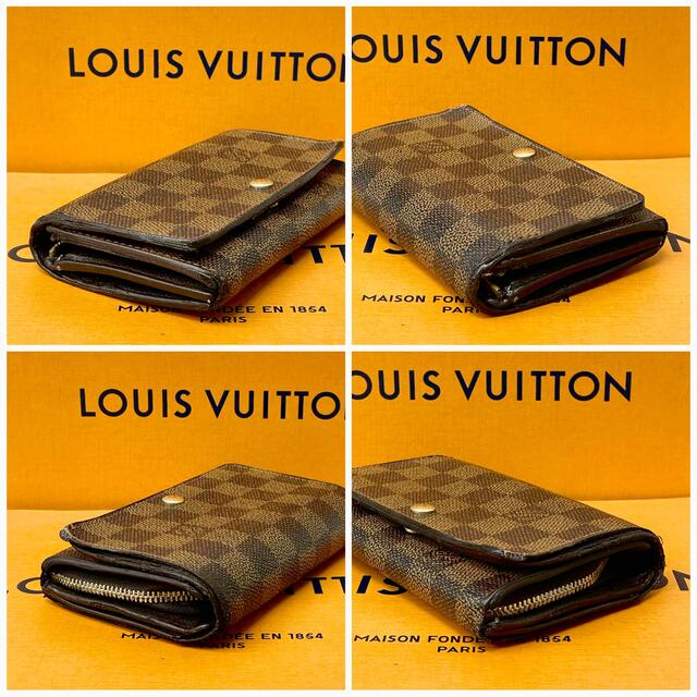 LOUIS VUITTON(ルイヴィトン)のルイヴィトン　ダミエ　L字ファスナー　２つ折り財布　エベヌ　ブラウン レディースのファッション小物(財布)の商品写真