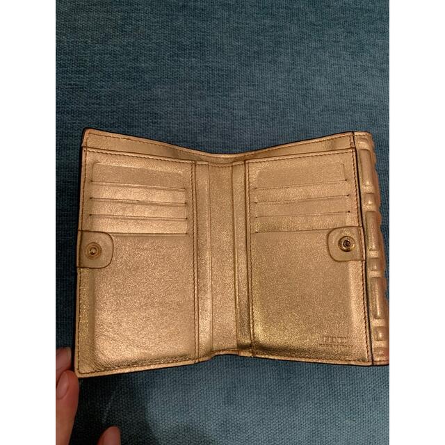 美品】FENDI フェンディ メタリックレザー 二つ折り財布 当季大流行