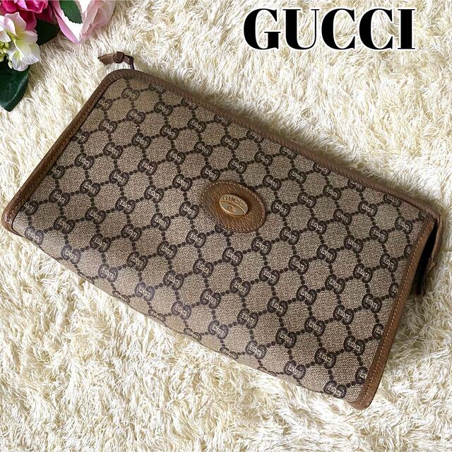 Gucci - 【良品】オールドグッチ クラッチバッグ GGプラス PVC ロゴ