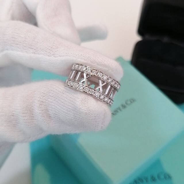 ティファニー TIFFANY&Co. アトラス オープン 7号 リング K18 WG ホワイトゴールド 750 指輪 VLP 90196654