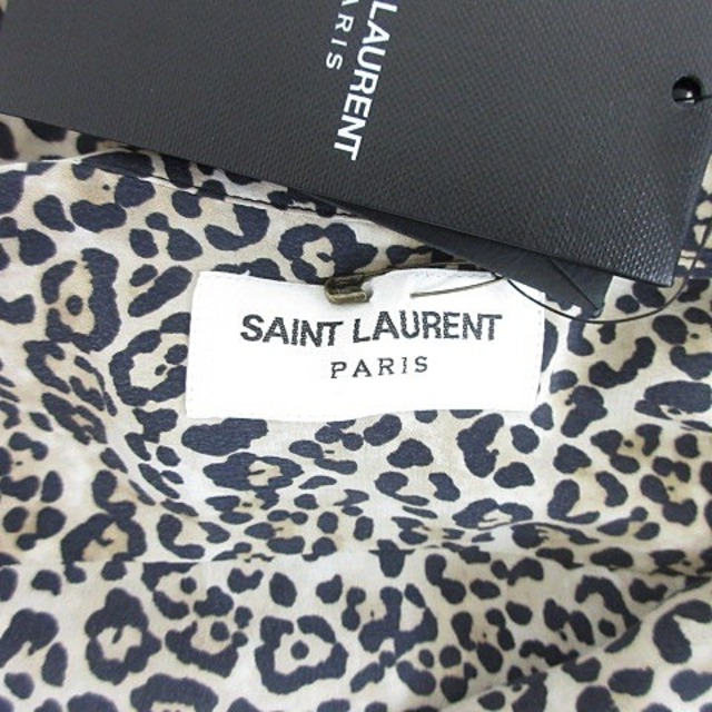 サンローラン SAINT LAURENT シャツ ヒョウ柄 黒 44 ☆AA★