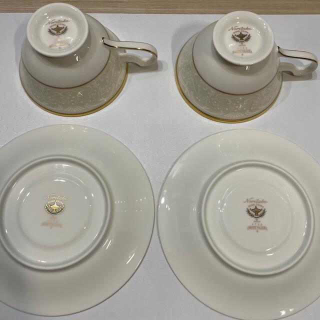 Noritake(ノリタケ)のノリタケ  カップ&ソーサ2客　ホワイトパレス　未使用品 インテリア/住まい/日用品のキッチン/食器(食器)の商品写真