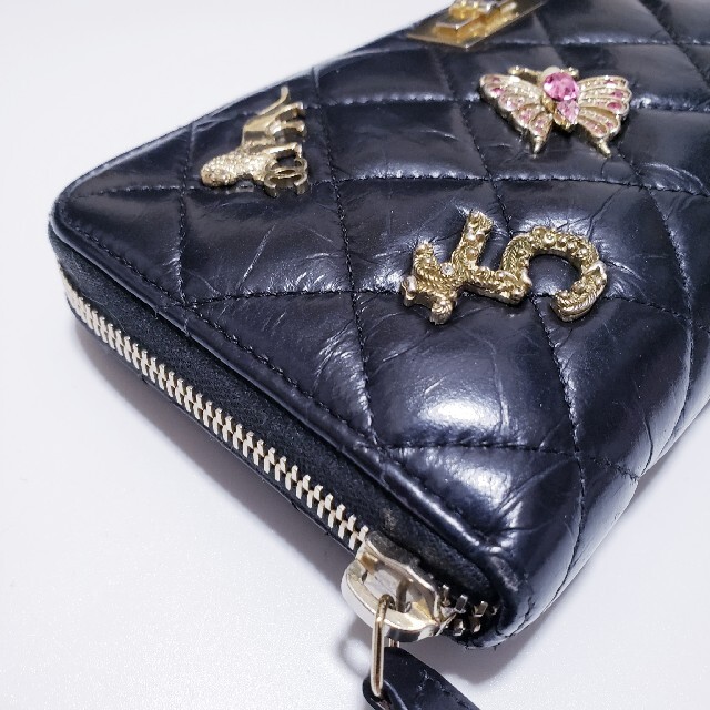 CHANEL シャネル エンブロイダリー 2.55 ファスナー チャーム 長財布 CHANEL シャネル エンブロイダリー 2.55 ファスナー チャーム 長財布
