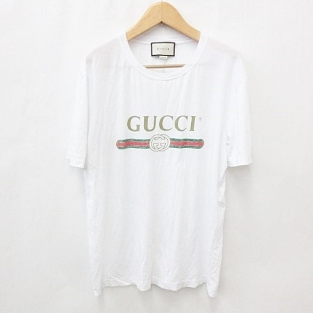 Gucci - グッチ GUCCI Ｔシャツ 半袖 スリーライン 綿 白 赤 グリーン 