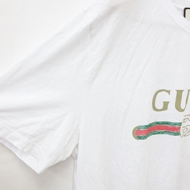 グッチ GUCCI Ｔシャツ 半袖 スリーライン 綿 白 赤 グリーン XXXL