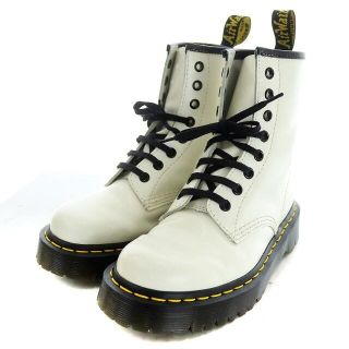 ドクターマーチン(Dr.Martens)のドクターマーチン 8ホール ショートブーツ 厚底 レザー ステッチ UK3 白(ブーツ)