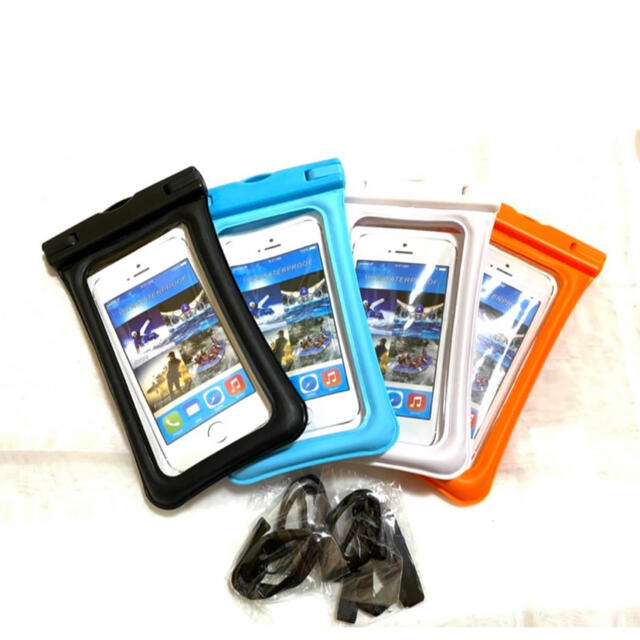 防水 スマホケース　iPhoneケース　オレンジ　浮く　スマホ全機種対応　大人気 スマホ/家電/カメラのスマホアクセサリー(Androidケース)の商品写真