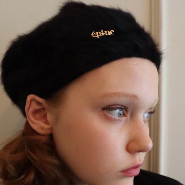 mohair épine béret black