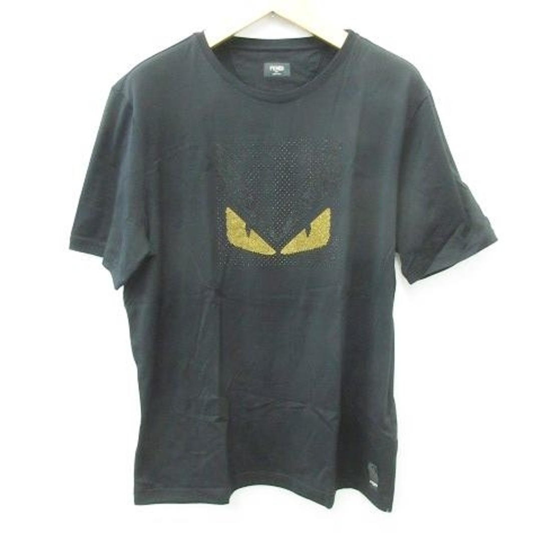 51cm身幅フェンディ FENDI Tシャツ 半袖 モンスター 綿 黒 ブラック 黄 58