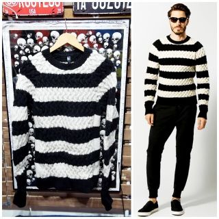 wjk - 定価¥3.3万wjk 最高級ウール フィッシャーマン ボーダーニット