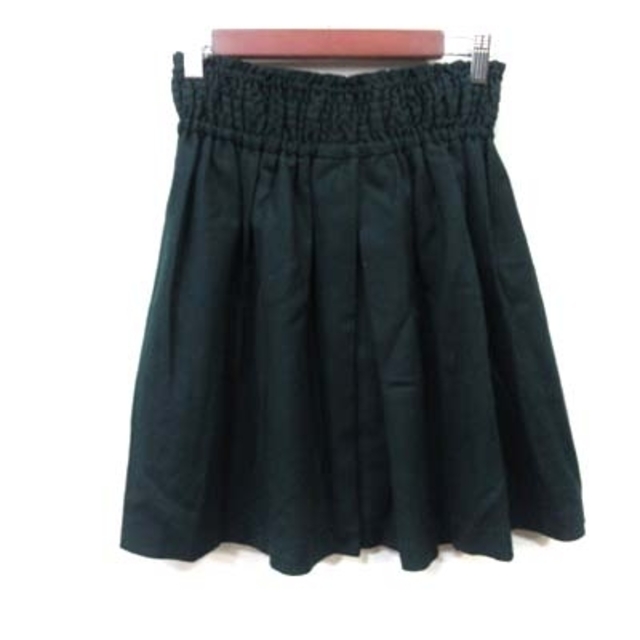 Bon mercerie(ボンメルスリー)のボンメルスリー フレアスカート ギャザー ひざ丈 ウール 緑 グリーン /YI レディースのスカート(ひざ丈スカート)の商品写真