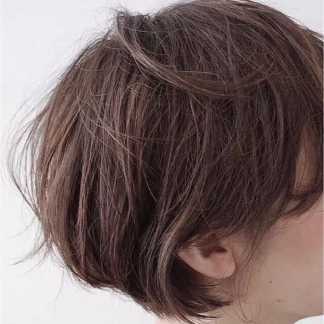 人毛100%✨前髪付き部分ウィッグ地肌付きヘアピースオシャレなブラウン