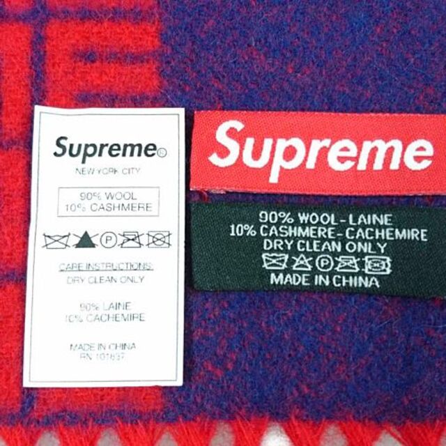 27070/ SUPREME Logo Repeat スカーフ カシミア混 メンズのファッション小物(マフラー)の商品写真