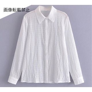 ザラ(ZARA)の🧥2月新作👠7398◆white ホワイト シャツ ブラウス(シャツ/ブラウス(長袖/七分))