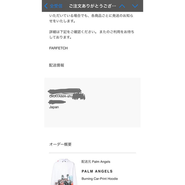 Palm Angels LA burning car hoody サイズS メンズのトップス(パーカー)の商品写真